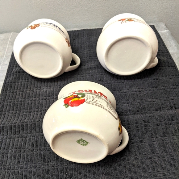 3 Vintage Soup Mugs With Recipes On Each One. Excellent Condition, never used. - Picture 3 of 7
